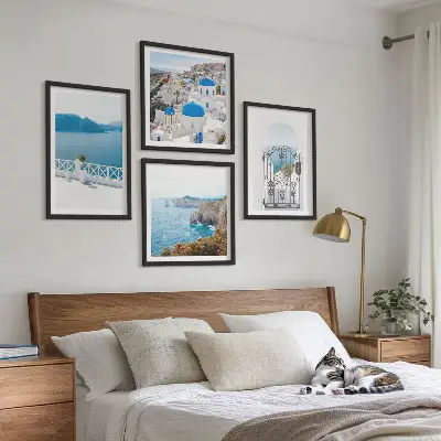 Zee-architectuur van Griekenland set van posters inclusief lijst