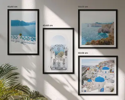 Zee-architectuur van Griekenland set van posters inclusief lijst