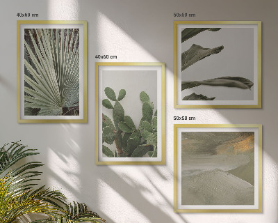 Meerluik in lijst Pastelkleurige bladeren van tropische planten