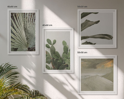 Meerluik in lijst Pastelkleurige bladeren van tropische planten