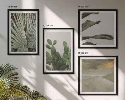 Meerluik in lijst Pastelkleurige bladeren van tropische planten