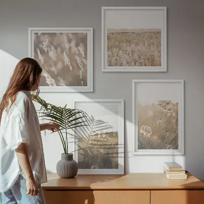 Meerluik in lijst landschapsgras met bloemen en warmte