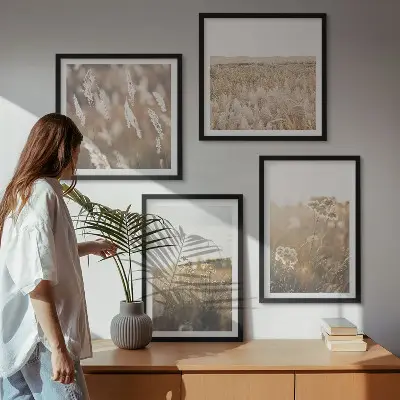 Meerluik in lijst landschapsgras met bloemen en warmte