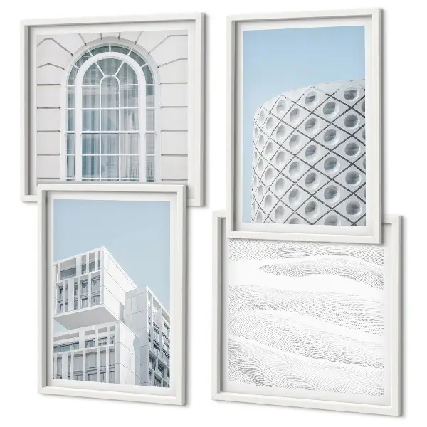 Posterset met lijsten moderne architectuur en geometrie