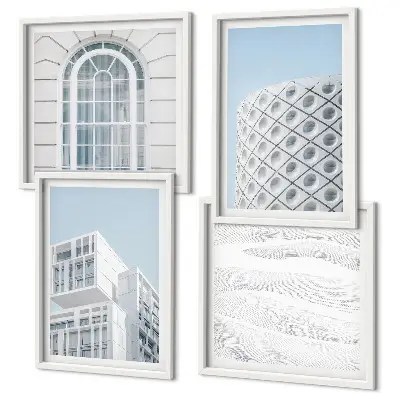 Posterset met lijsten moderne architectuur en geometrie