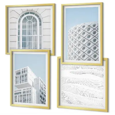 Posterset met lijsten moderne architectuur en geometrie