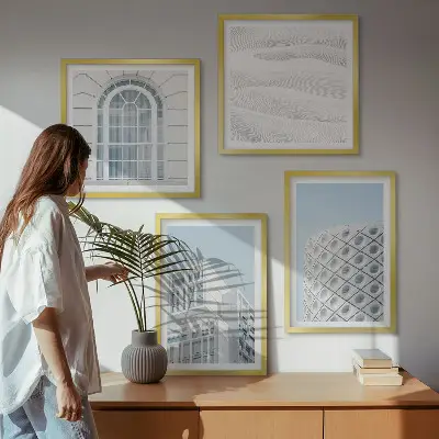 Posterset met lijsten moderne architectuur en geometrie