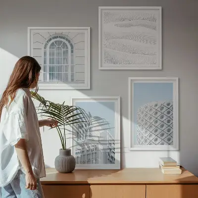 Posterset met lijsten moderne architectuur en geometrie