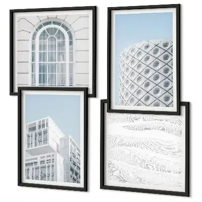 Posterset met lijsten moderne architectuur en geometrie