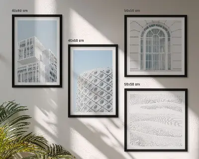 Posterset met lijsten moderne architectuur en geometrie