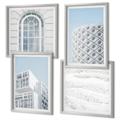Posterset met lijsten moderne architectuur en geometrie