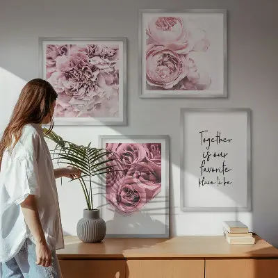 Boeket rozen met inscriptie meerluik in lijst