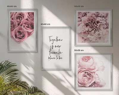 Boeket rozen met inscriptie meerluik in lijst