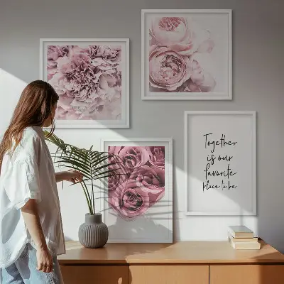 Boeket rozen met inscriptie meerluik in lijst