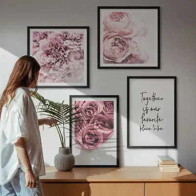 Boeket rozen met inscriptie meerluik in lijst