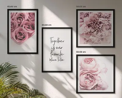 Boeket rozen met inscriptie meerluik in lijst