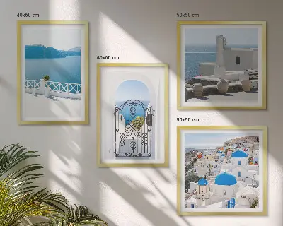 Gebouwen aan de Witte Zee, Griekenland set van posters met lijst