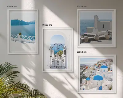 Gebouwen aan de Witte Zee, Griekenland set van posters met lijst