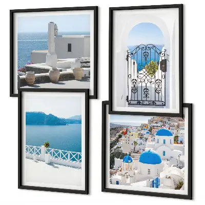 Gebouwen aan de Witte Zee, Griekenland set van posters met lijst