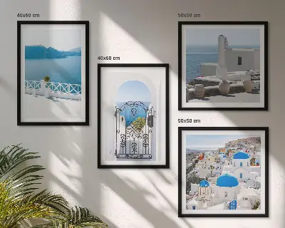 Gebouwen aan de Witte Zee, Griekenland set van posters met lijst
