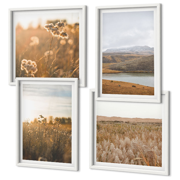 Set van posters met lijst Landschappen, weiden, bergen, meer
