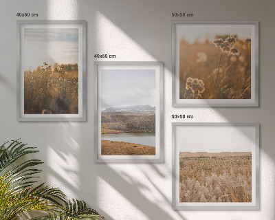 Set van posters met lijst Landschappen, weiden, bergen, meer