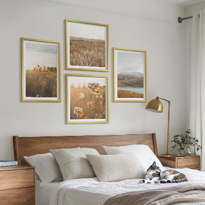 Set van posters met lijst Landschappen, weiden, bergen, meer