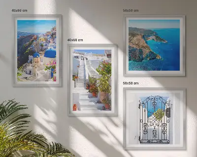 Santorini Griekse architectuur Oia set van posters met lijst