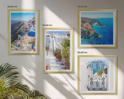 Santorini Griekse architectuur Oia set van posters met lijst