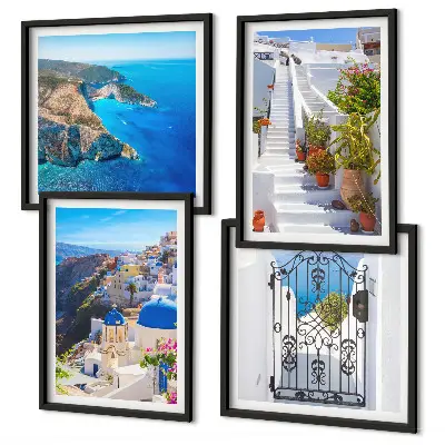 Santorini Griekse architectuur Oia set van posters met lijst