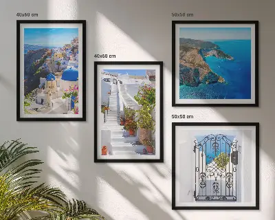 Santorini Griekse architectuur Oia set van posters met lijst