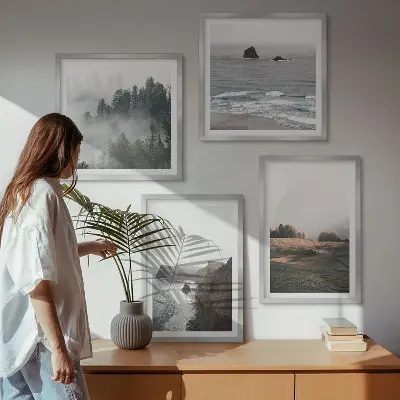 Set posters met lijst landschappen van bergen en zee set posters met lijst van landschappen met bergen en zee