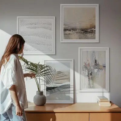 Abstracte aardpatronen meerluik in lijst