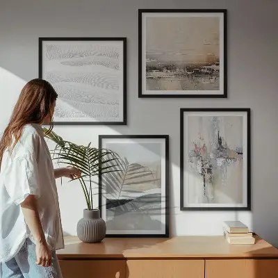 Abstracte aardpatronen meerluik in lijst