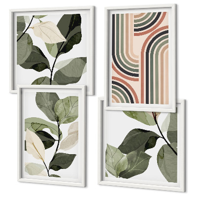 Set van posters met lijst Geometrische plantmotieven