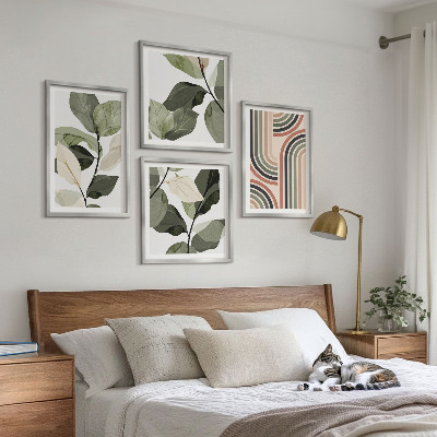 Set van posters met lijst Geometrische plantmotieven