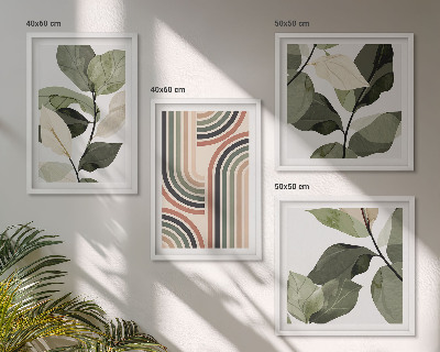 Set van posters met lijst Geometrische plantmotieven