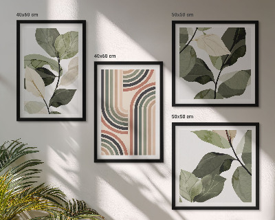 Set van posters met lijst Geometrische plantmotieven