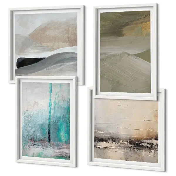 Geschilderde abstracte decoraties meerluik in lijst