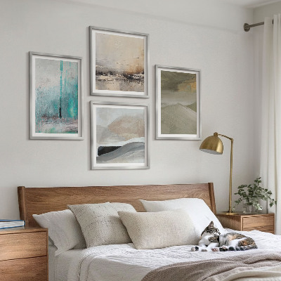 Meerluik in lijst Geschilderde abstracte decoraties
