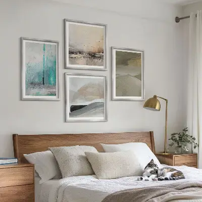 Geschilderde abstracte decoraties meerluik in lijst