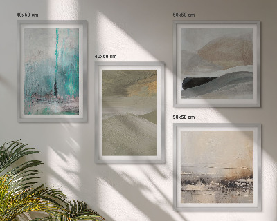 Meerluik in lijst Geschilderde abstracte decoraties