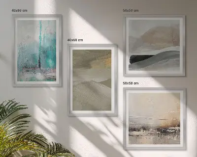 Geschilderde abstracte decoraties meerluik in lijst