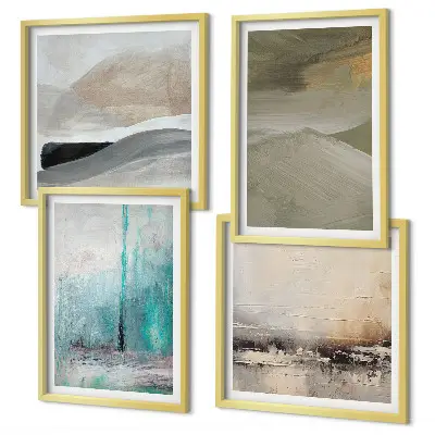 Geschilderde abstracte decoraties meerluik in lijst