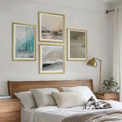 Geschilderde abstracte decoraties meerluik in lijst