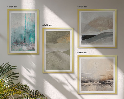 Meerluik in lijst Geschilderde abstracte decoraties