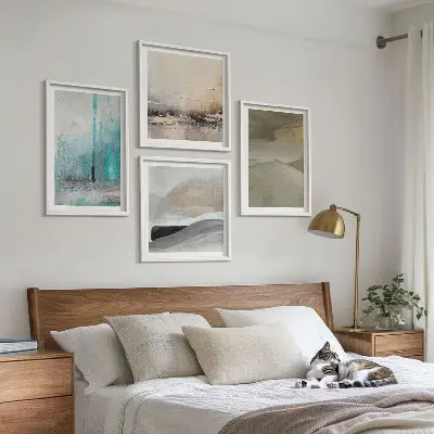 Geschilderde abstracte decoraties meerluik in lijst