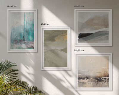Meerluik in lijst Geschilderde abstracte decoraties