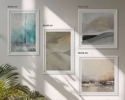 Geschilderde abstracte decoraties meerluik in lijst