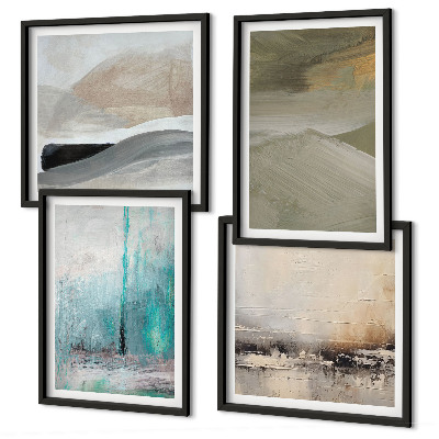 Meerluik in lijst Geschilderde abstracte decoraties